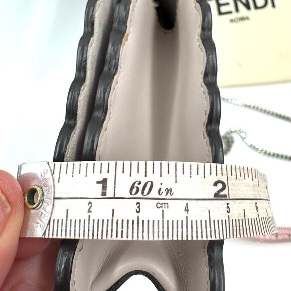 Fendi Beige Blue Orange Owl WOC Crossbody Bag SHW Scalloped Edges - Picture 12 of 14